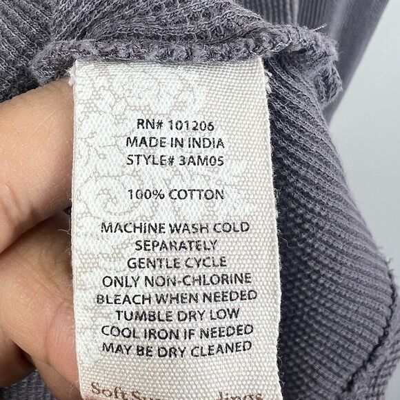 Soft Surroundings Gray Thermal Waffle Knit Cowl Neck Tunic Top Size PM - Picture 12 of 12